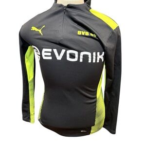 Puma Borussia Dortmund  Black and Neon Yellow Track Top small